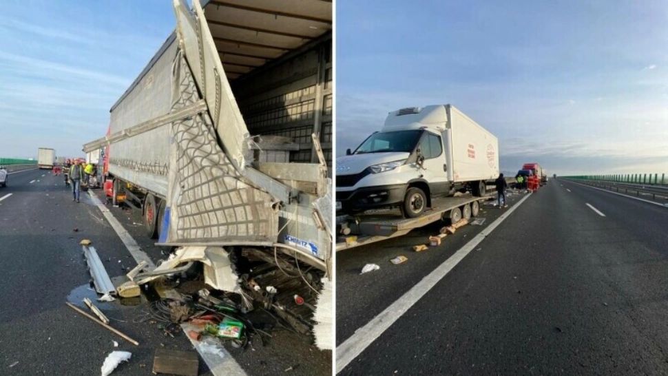 Accident cu șase mașini pe autostrada A1