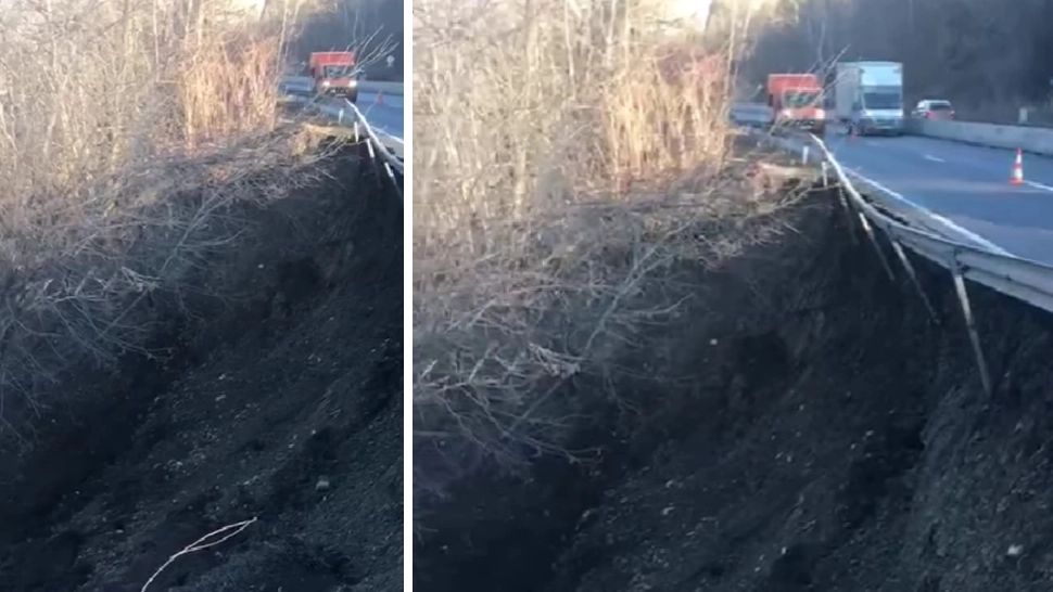 Restricții de circulație pe DN1, Valea Prahovei. Imagini incredibile, carosabilul a rămas în aer - VIDEO