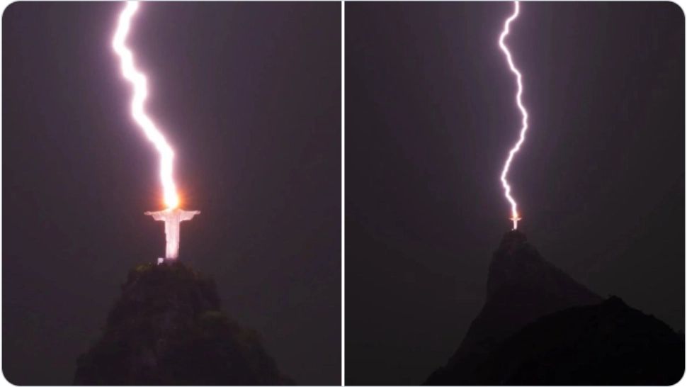 Statuia lui ISUS din Rio, lovită de FULGER. Oamenii au primit îngroziți imaginile - FOTO
