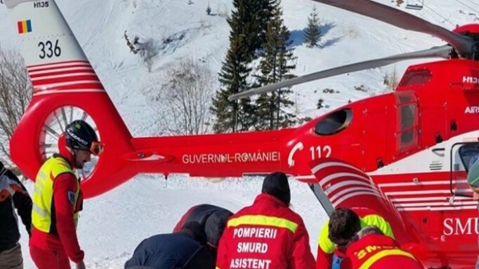 Bărbat accidentat pe pârtia din Poiana Brașov. A fost solicitat elicopterul SMURD