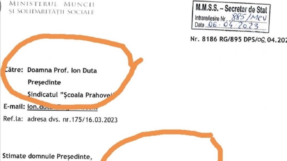 Copy-paste în bătaie de joc la Ministerul Muncii. Un sindicalist bărbat este și „doamnă” și "domn", iar numele județelor sunt încurcate