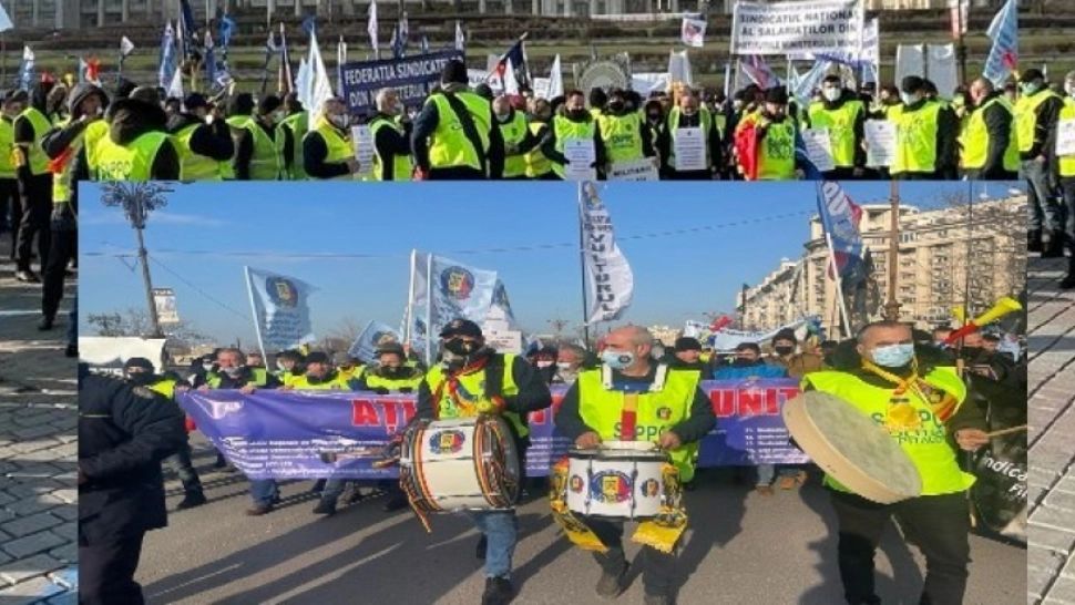 Polițiștii protestează în Parcul Izvor - 3 zile de foc pentru Guvern: Oamenii legii cer scoaterea pensiilor speciale din PNRR și creșterea sporurilor