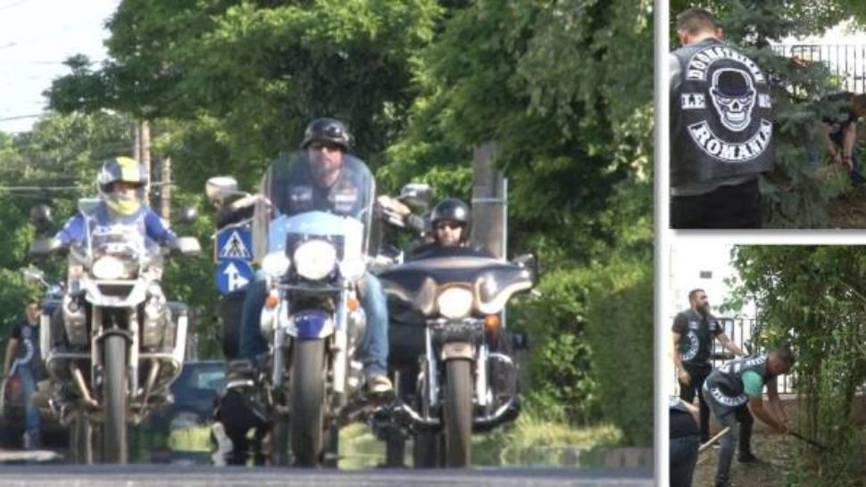 Suflet de biker la Timisoara. Motociclistii le-au facut o bucurie copiilor dintr-un centru social carora le-au curatat gradina si o vor reamenaja. Video