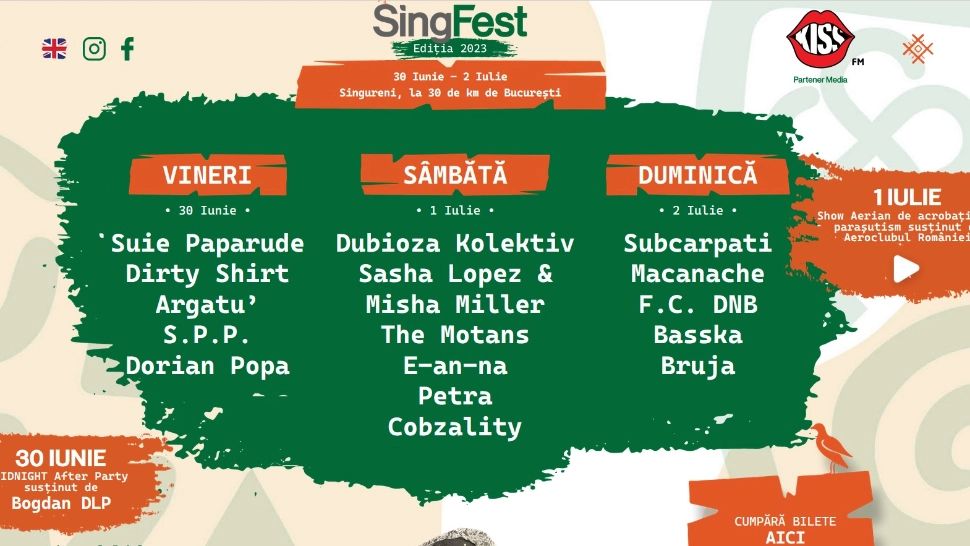 Vibe-uri pozitive și concerte de excepție, la SingFest - 2023. Singureni va deveni capitala distracției! Muzică, natură și tradiție