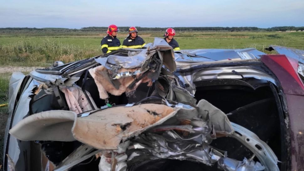 Accident violent în Giurgiu: 2 persoane au murit după ce mașina în care se aflau s-a răsturnat - Tulburător cine erau victimele