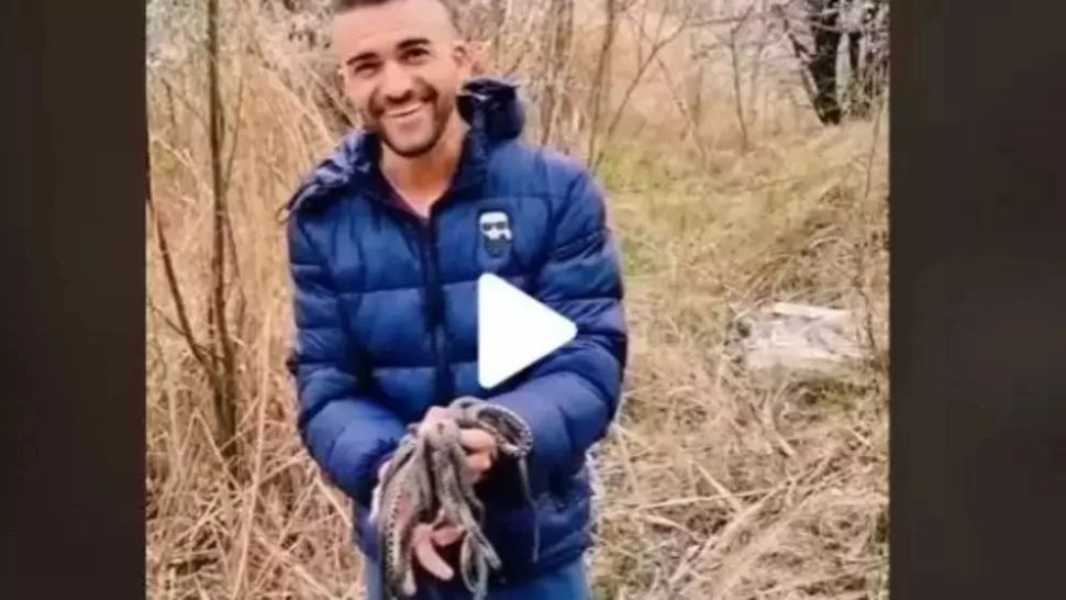 VIDEO - Imagini interzise celor cu inima slabă - Un tânăr a strâns un pumn de șerpi în parcul Crângași, pe Lacul Morii