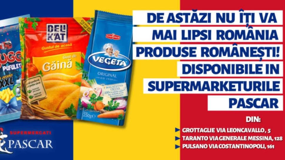 Un supermarket din Italia introduce la raft 33 de produse românești. „De astăzi nu îți va mai lipsi România”