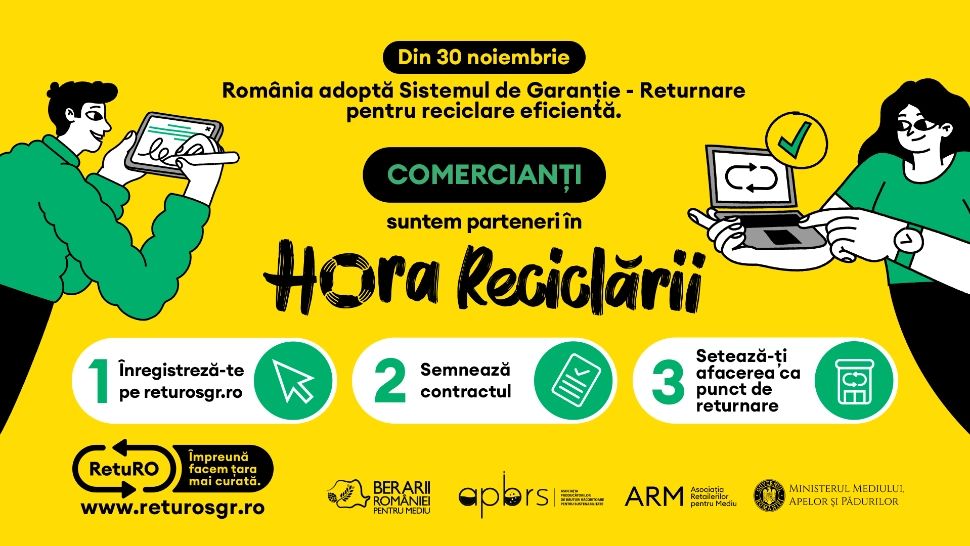 RetuRO lansează faza a doua a procesului de înregistrare în sistemul de garanție-returnare (SGR) pentru comercianți