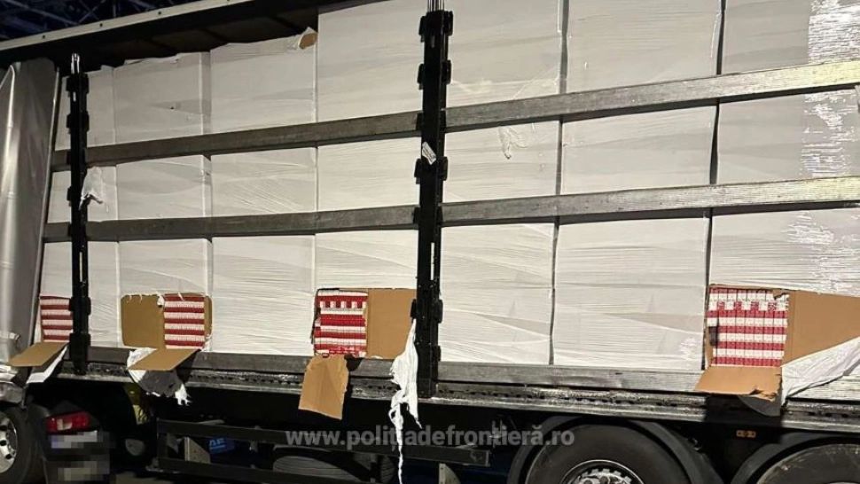 Captură uriașă în Vama Nădlac: țigări de 1,5 milioane de euro, găsite într-un TIR