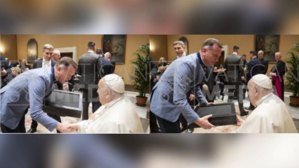 Cine este românul care a fost surprins la ziua de naștere a Papei Francisc