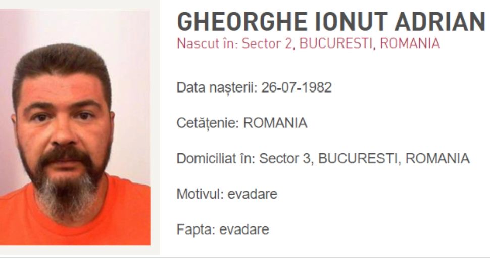 Deținutul de la Rahova care a fugit din duba care-l aducea de la muncă, dat în urmărire națională și consemn la frontieră  