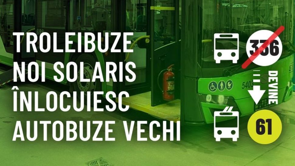 Noile troleibuze Solaris vor ieși pe traseu din 3 februarie. Ce se va întâmpla cu linia 336, precizări de ultimă oră