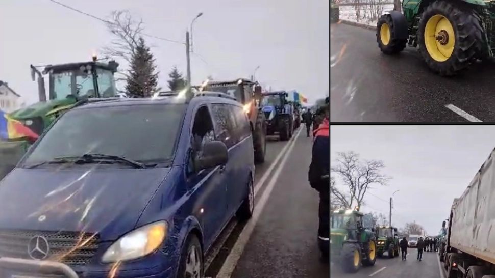 Vama Siret, blocată total de protestul transportatorilor. Probleme în multe puncte de trecere a frontierei