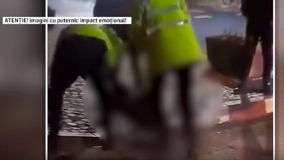 Șoferiță prinsă cu numere false, bătută și încătușată de polițiști. Scene șocante în plină stradă