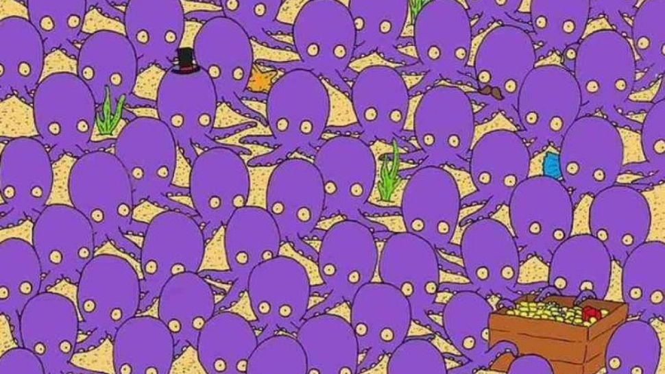 Testul imposibil de rezolvat: Găsește peștele ascuns în mulțimea de caracatițe. S-a camuflat atât de bine încât doar un mic detaliu îl dă de gol