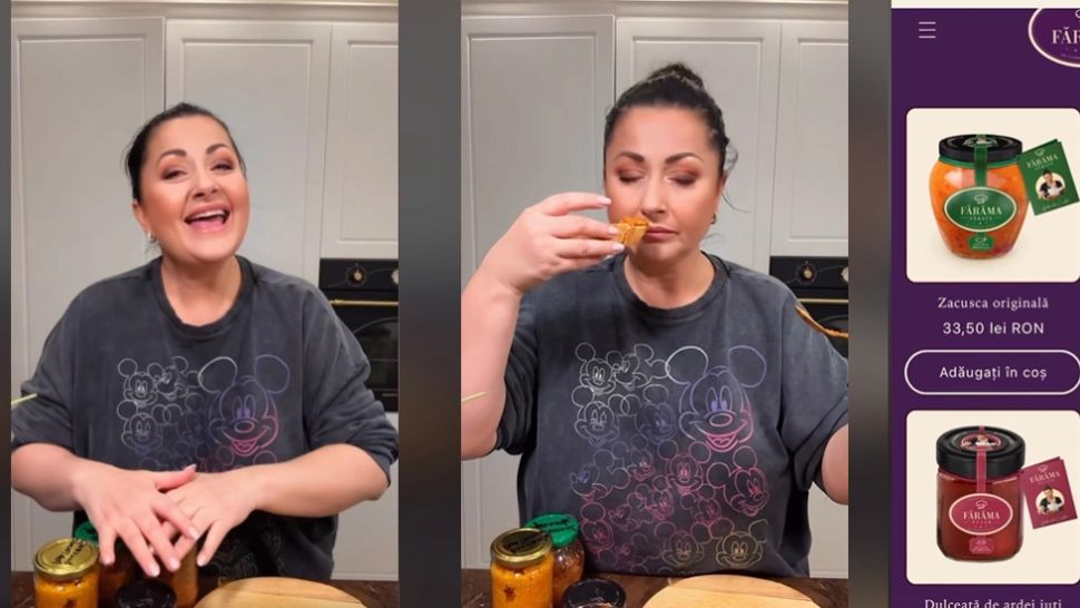 Cât costă un borcan de zacuscă făcut de Gabriela Cristea. Vedeta mai vinde dulceață de portocale și cozonaci 