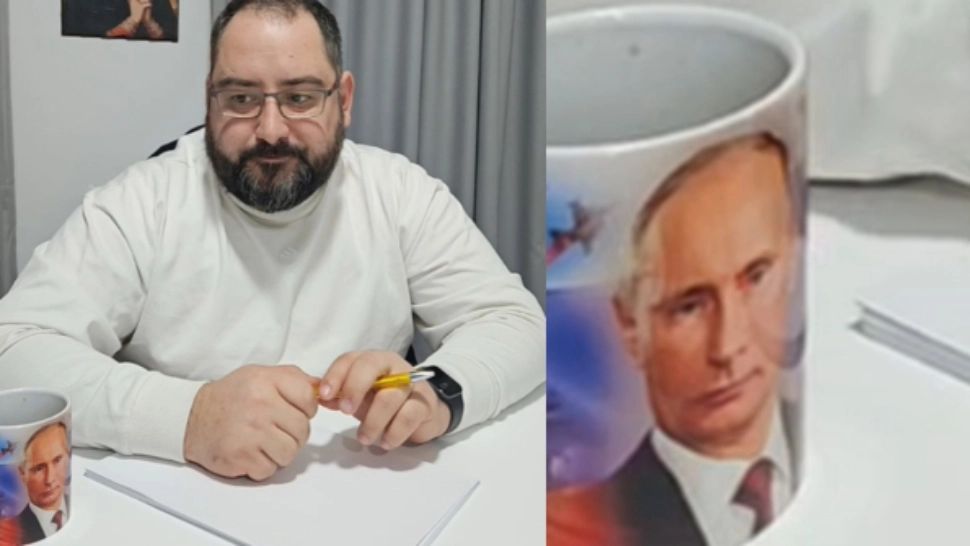 Un primar PSD șochează: este fan Putin și dă interviuri cu imaginea liderului de la Kremlin imprimată pe cana sa