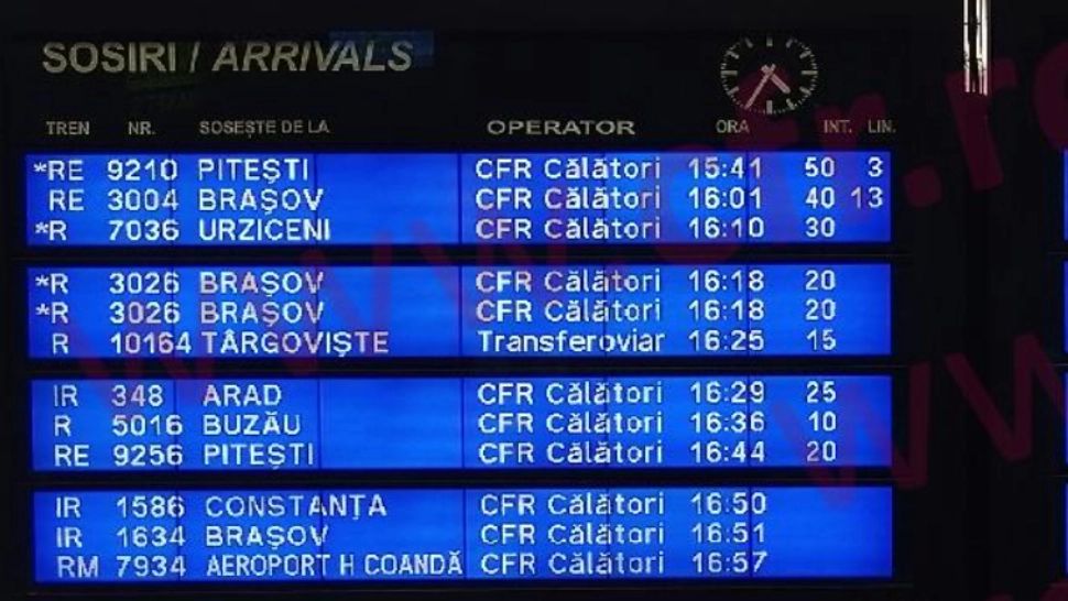 Haos în Gara de Nord. Întârzieri de zeci de minute la numeroase trenuri care vin și pleacă din București