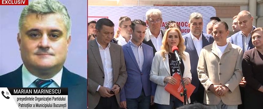 Partidul Patrioților își retrage candidatul la Primăria Capitalei în favoarea Gabrielei Firea. Anunțul lui Marian Marinescu