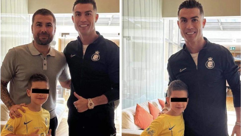 Adrian Mutu, alături de Cristiano Ronaldo. Sportivul a zburat până în Arabia Saudită pentru a-i face o surpriză fiului său