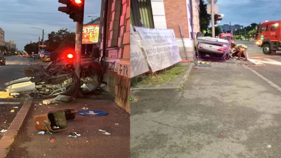 Un tânăr de 19 ani a provocat un accident cu o mașină furată în care se afla și un copil de 12 ani