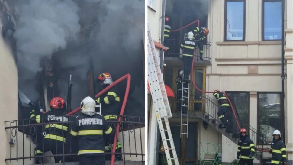 Incendiu puternic într-o clădire de birouri. 20 de oameni se aflau înăuntru