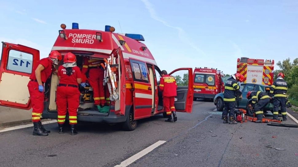 Accident rutier grav pe DN 1, în Sibiu: o femeie în stare gravă