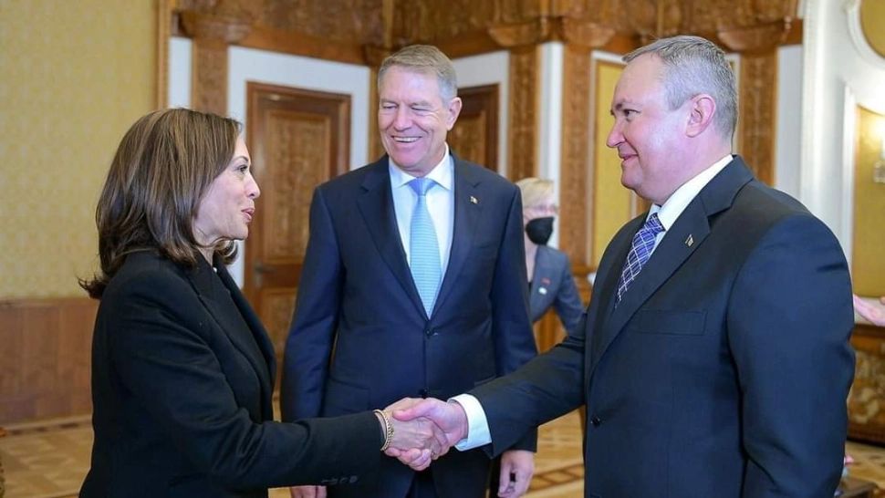 Nicolae Ciucă, întâlnire cu vicepreședintele SUA Kamala Harris, în prezența președintelui Klaus Iohannis 
