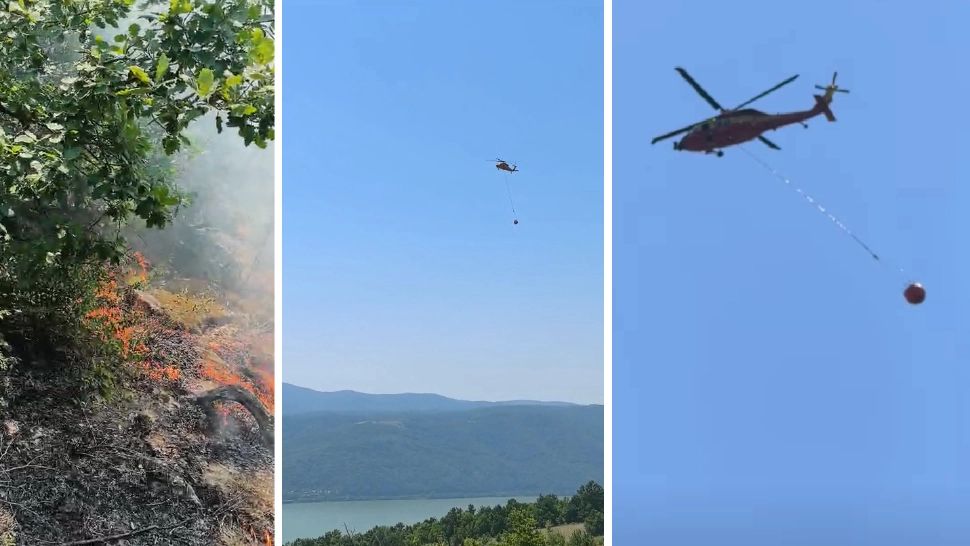 Mobilizare fără precedent pentru stingerea incendiului de la Porțile de Fier. Intervin 2 aeronave Spartan și un elicopter Black Hawk. VIDEO