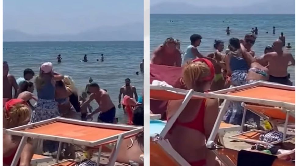 VIDEO - Păruială de zile mari pe plajă între două femei, din cauza unui șezlong