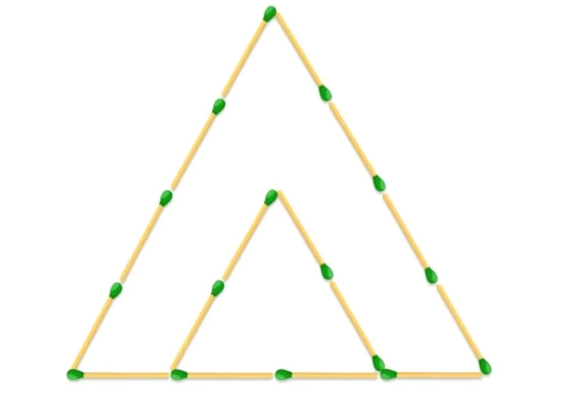 Test IQ cu chibrituri. Mută 2 bețe de chibrit pentru a forma trei triunghiuri. Doar cei cu IQ ridicat reușesc în mai puțin de 12 secunde