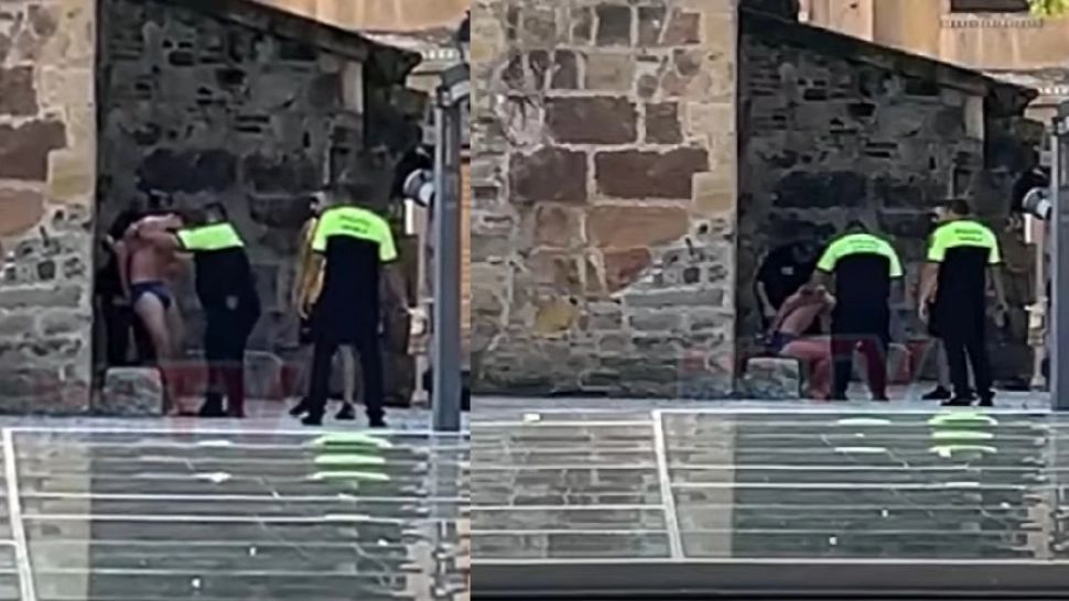 Spiderman de Brașov: Un bărbat în chiloți a fost luat pe sus de forțele de ordine, după ce a încercat să escaladeze un obiectiv turistic