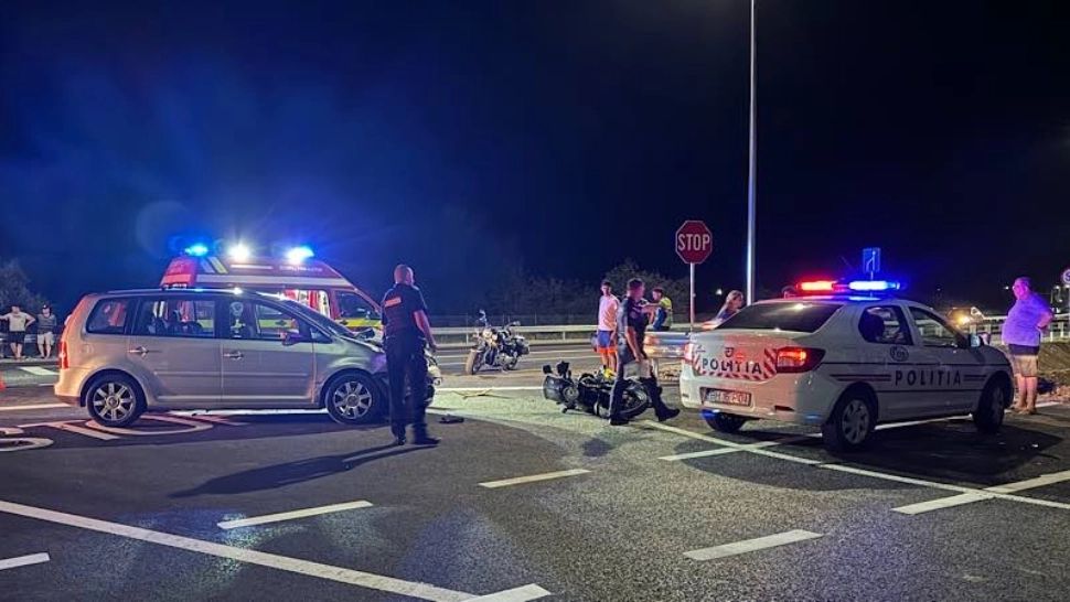 Accident grav pe centura nou construită. O motocicleta a fost spulberată