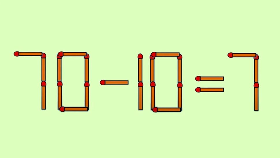Un test de inteligență captivant: Rezolvă ecuația 70-10=7 mutând un singur chibrit