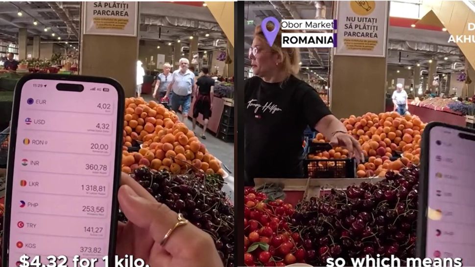 Influencer străin, impresionat de Piața Obor. Ce crede despre produsele românești și depre prețul acestora