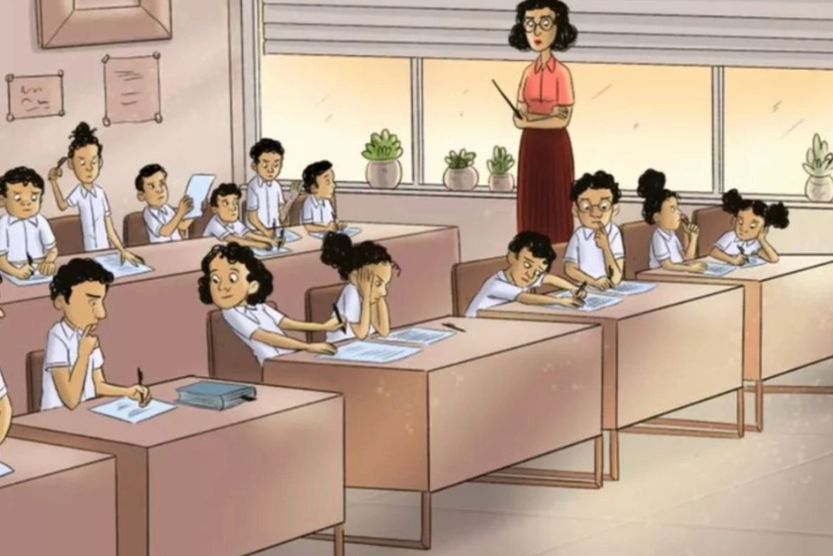 Testul de atenţie pe care puţini îl rezolvă: prinde elevul care copiază la examen! Ai 10 secunde la dispoziție 