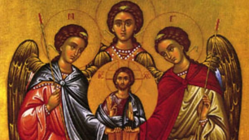 Sărbătoare 8 noiembrie. Creştinii îi sărbătoresc pe Sfinţii Arhangheli Mihail şi Gavril, păzitorii oamenilor de la naştere şi până la moarte. Cruce roșie