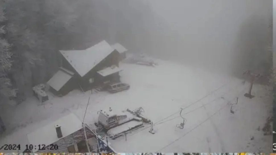 Imagini de vis la Sovata. A nins pe pârtia de schi - GALERIE FOTO