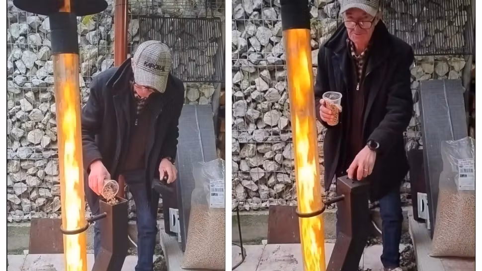 Caloriferul lui Săndel. Un român a făcut furori pe Facebook cu un sistem de încălzire exterior - VIDEO