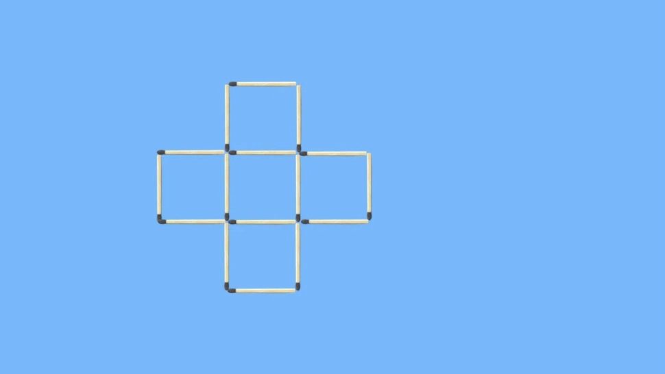 TEST IQ doar pentru oameni deștepți! Încearcă să muți 3 bețe de chibrit pentru a forma 4 pătrate