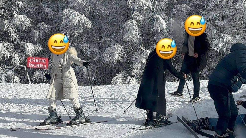 Parada modei pe pârtie, contestată de salvamontiști: "Gheața nu ține cont de brand!" Fotografii halucinate cu turiști, pe munte