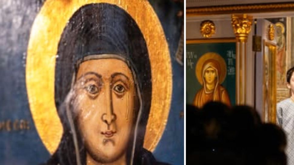 Minune la o biserică din București: Icoana Sfintei Anastasia a izvorât mir n fața credincioșilor - FOTO