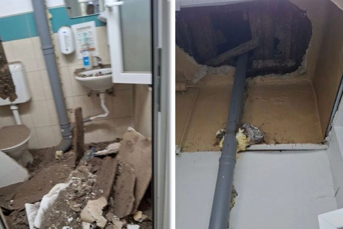 Pericol la o maternitate din Timișoara: o bucată de tavan s-a prăbușit. În clădire erau 150 de paturi. Mai mulți bebeluși, transferați de urgență