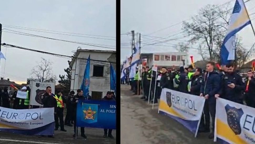 Protest la frontieră cu 100 de polițiști. Oamenii legii se alătură mișcării românilor umiliți  - VIDEO