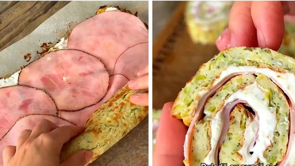 Ruladă cu dovlecei, șuncă și cremă de brânză, deliciul care face furori pe internet. VIDEO - cât de ușor se prepară