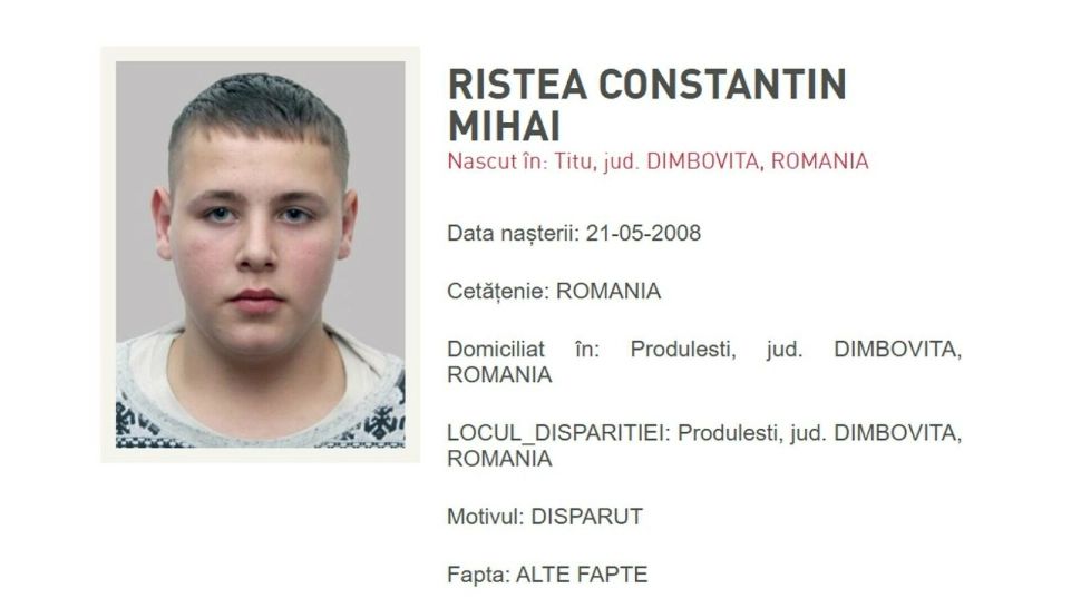 Mihai are 16 ani și este dat dispărut de 4 luni. Poliția face apel către populație