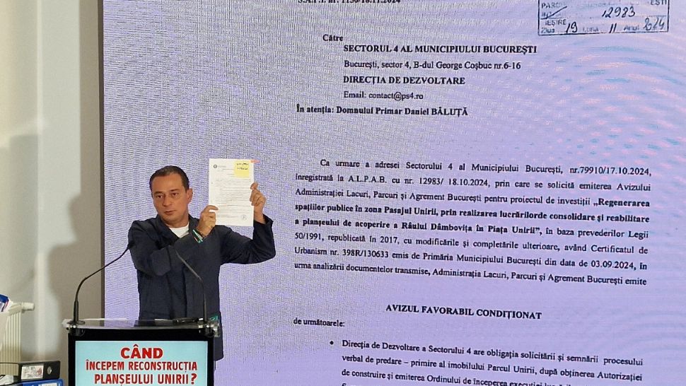 Bătălia pe Planșeul Unirii ajunge în instanță. Daniel Băluță îl somează pe Nicușor Dan și anunță că va cere ordonanță președințială pentru a-l obliga să semneze avizul pentru autorizație