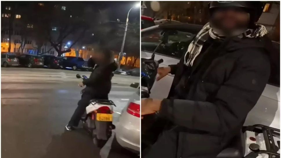 Scene revoltătoare pe un bulevard din București: un livrator asiatic îi cere unui motociclist să-l învețe să conducă pentru că nu are permis - VIDEO