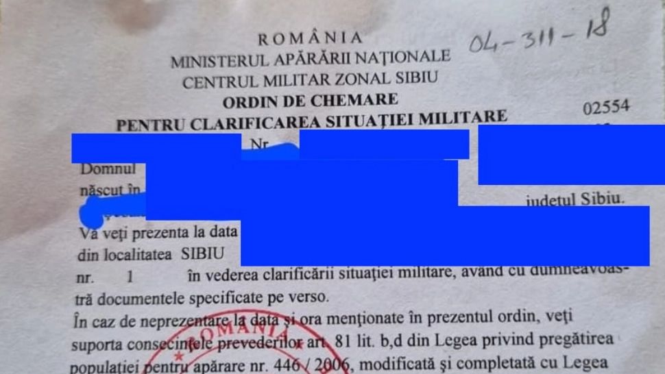 Ordinele de chemare găsite în cutia poștală îi sperie pe rezerviști. Centru militar: „N-au legătură cu situația din apropierea granițelor României”