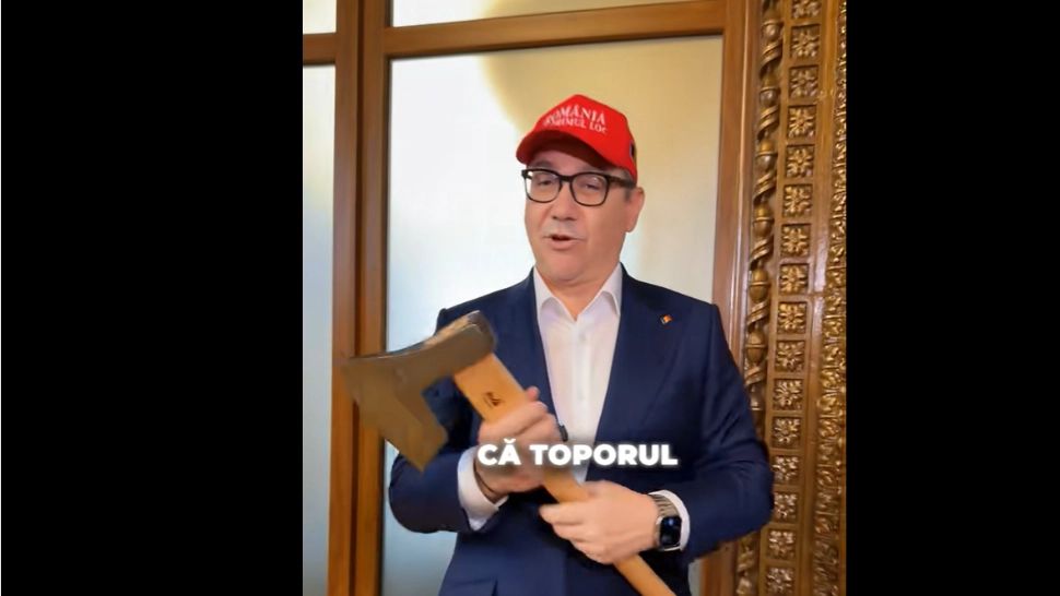 Suveranistul vopsit Victor Ponta țintește culmile penibilului. S-a dus în Parlament cu spray de gândaci și un topor - VIDEO